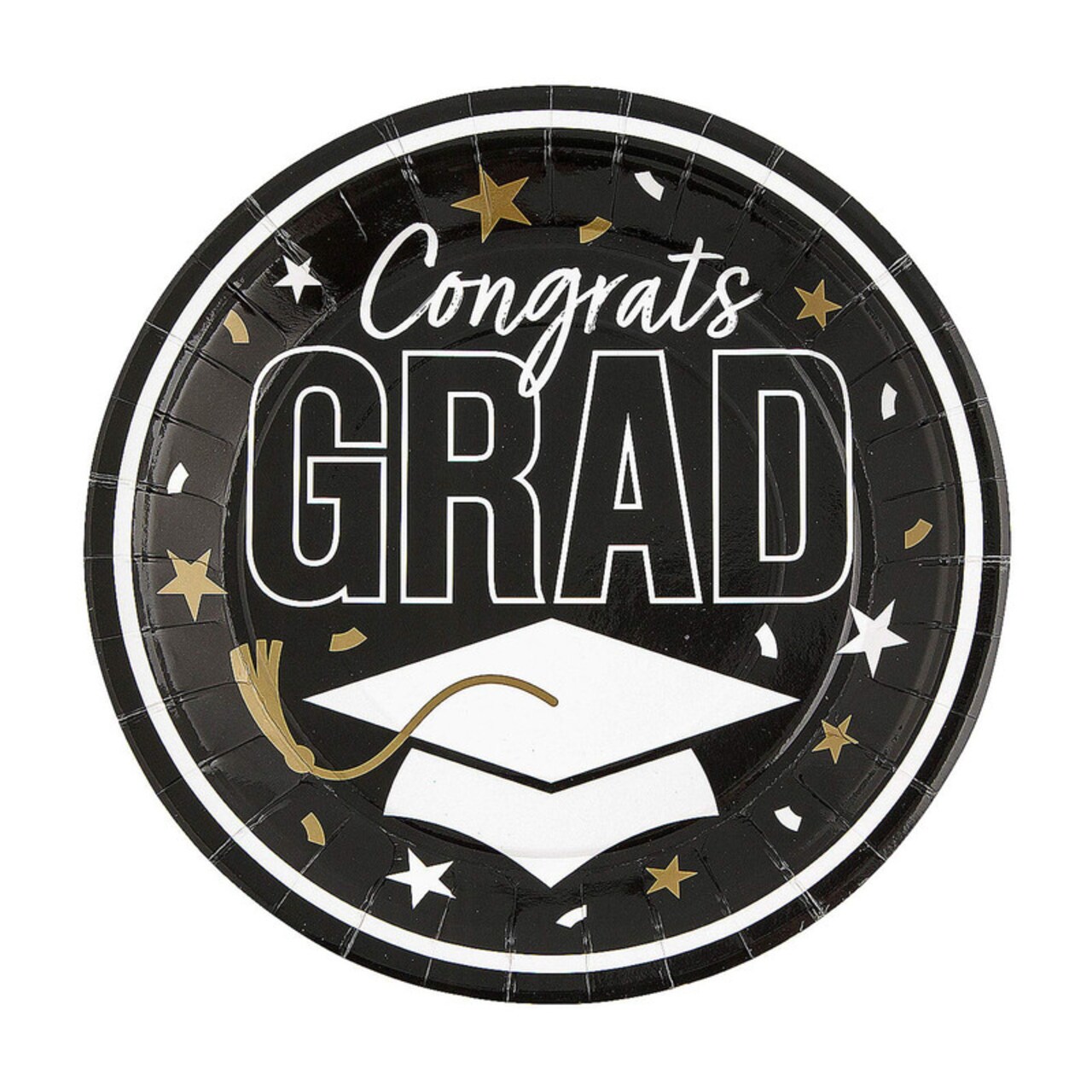 9" Graduation Party Congrats Grad Round Paper Dinner Plates 25 Count